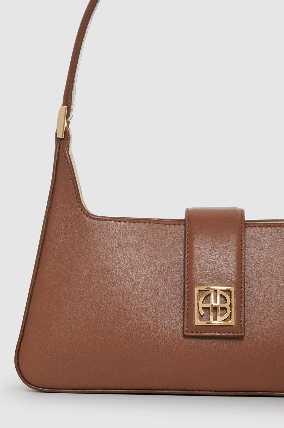 ANINE BING Lou Shoulder Bag - Cognac - Detail View